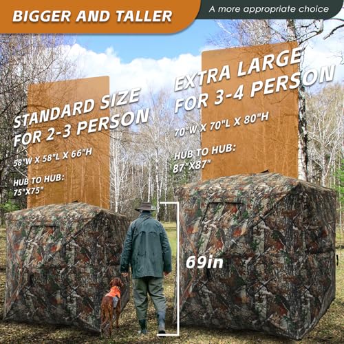 image for FUNHORUN Hunting Blind with Floor Mat, 360 Degree See Through Ground B