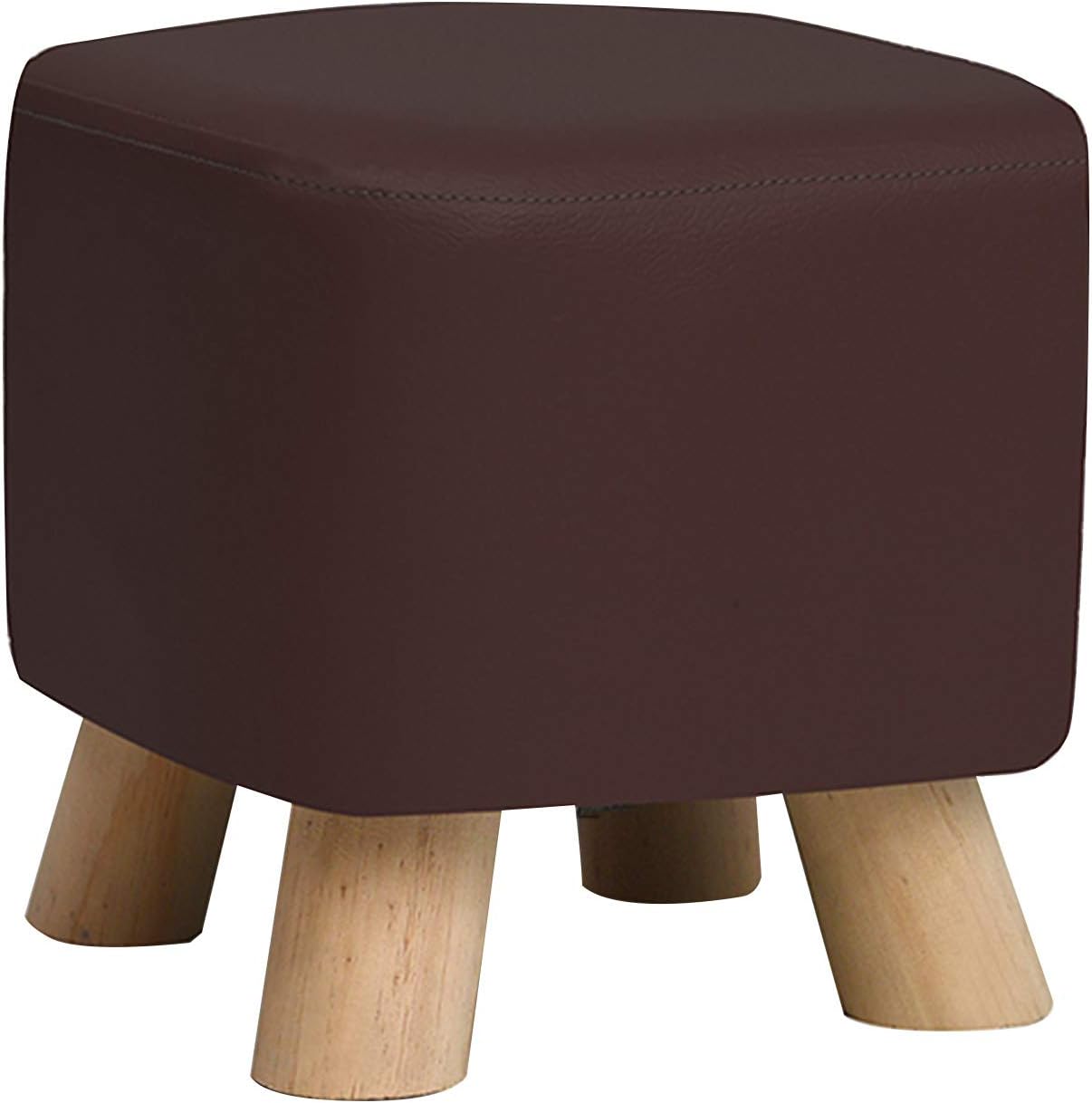 Solid Wood Shoe Stool Entrance Shoe Stool Living Room Square Stool Fabric Small Stool Sofa Stool Coffee Table Bench Household Low Stool Cotton Linen Fabric Solid Wood Frame