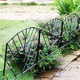 SCENDOR GARDEN 5Pack Cerca Decorativa 43cm x 2,4m Cerca de Jardín de Metal Antioxidante para Exteriores Paisajismo Patio Vallas Cama de Flores Barrera para Perros Animales Paneles Decorativos Negro
