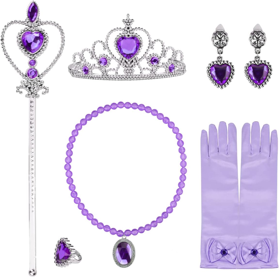 BUUFAN Girl Princess Dress up Accessories Costume Cosplay,5 Pieces Set