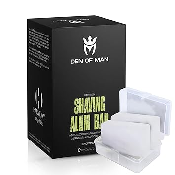Den of Man Alum Stone for Face | Alum Bar, Fitkari Stone for Skin | Phitkari Bar for Minor Cuts and Razor Burns |Shaving for Smooth and Refreshing Skin |100gm