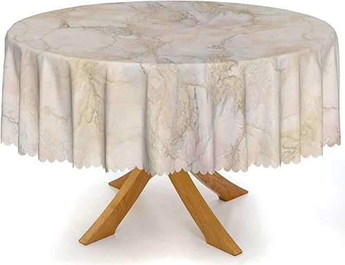 Mantel redondo con patrón de fondo de mármol, a prueba de derrames, antiencogimiento, suave y resistente a las arrugas, mantel de tela decorativa