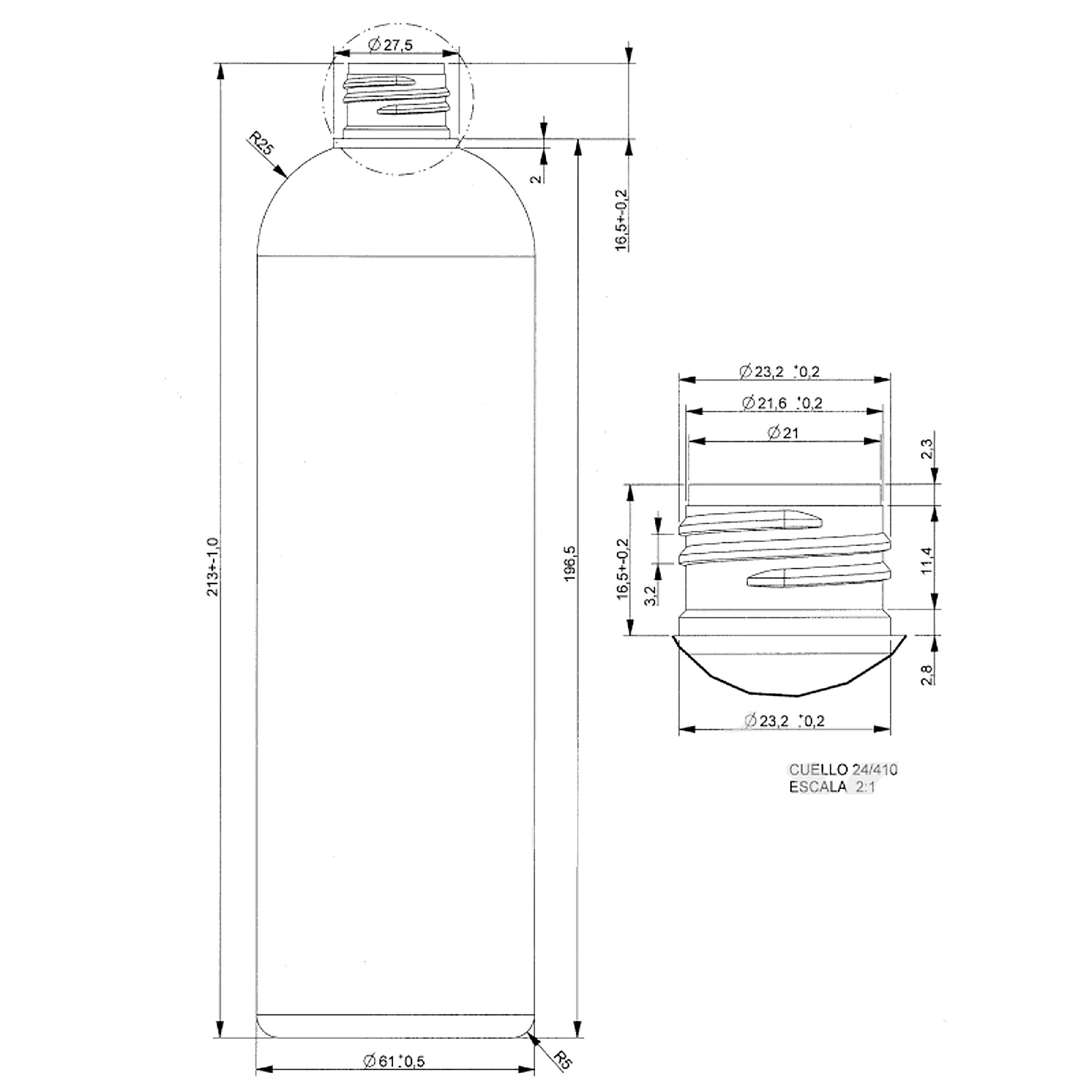 Biossido di Cloro Agualab 500ml vasetto in plastica HDPE 3000 PPM con acqua ultra pura. Prodotto in laboratorio spagnolo registrato.