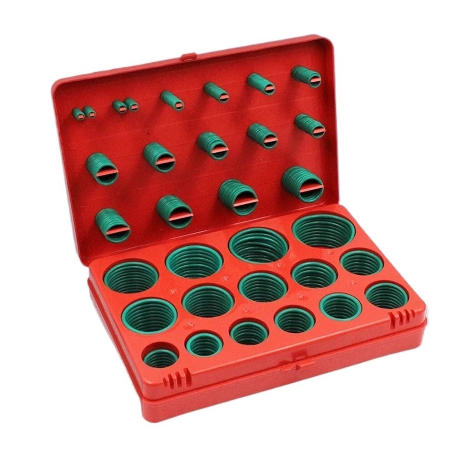Zestaw pierścieni z gumy fluorowanej 390 PC FKM 30 rozmiarów gumowa uszczelka Orings podkładka o-ring zestaw asortyment box (BFB-390Yellow)