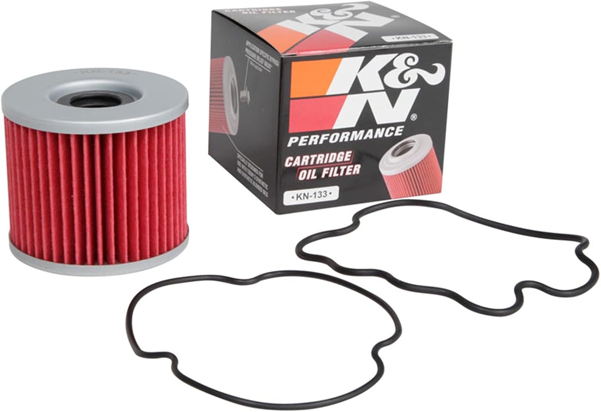 K&N Motorcycle Oil Filter: High Performance, Premium, KN-133 | Designed to be used with Synthetic or Conventional Oils: Fits Select Suzuki, Bimota Vehicles