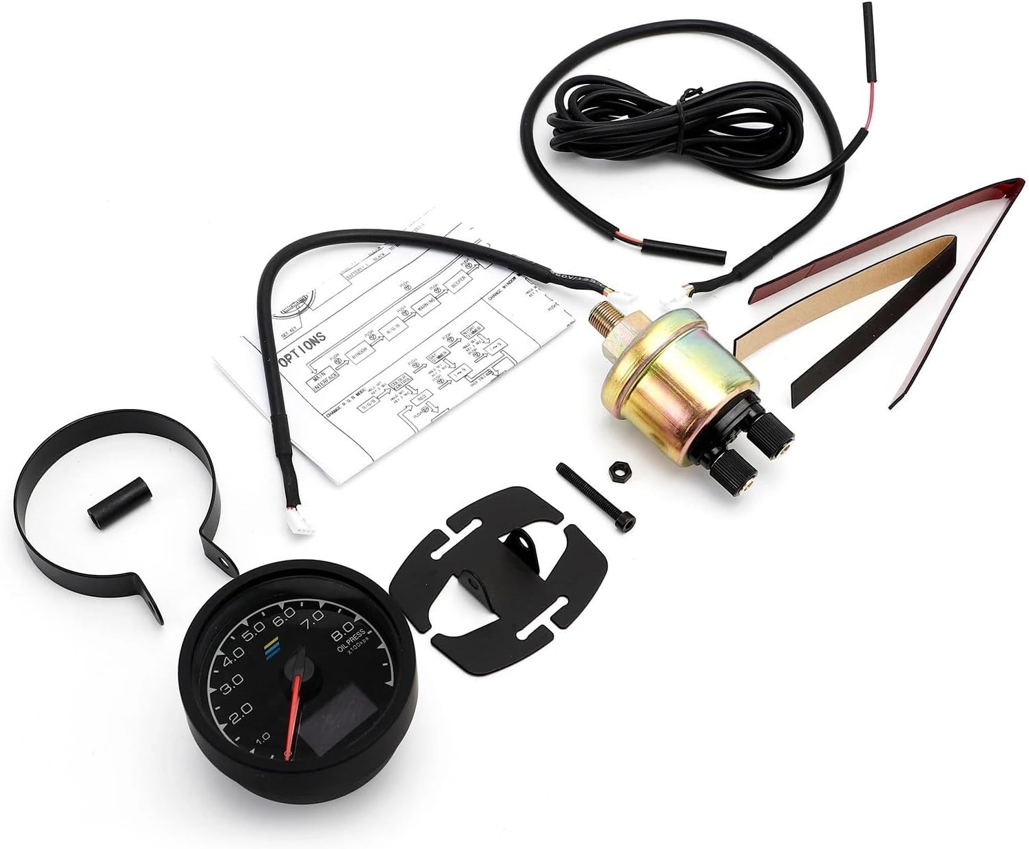 Odometer fuel meter rpm counter 7 Colors Digital Display Turbo Boost Water Temp Volt Oil Press Meter Fuel Pressure Air Fuel Ratio Gauge