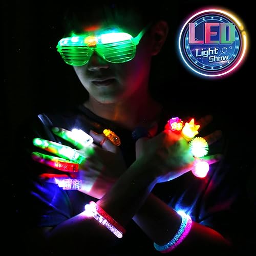 Miniatura 7 de 78 piezas de juguetes con luz LED, suministros de fiesta que brillan en la oscuridad para adultos y niños, cumpleaños, Halloween, con 50 luces de