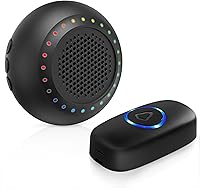 Vista 11 de Timbre inalámbrico, kit de timbre PHYSEN con 1 transmisor, 1 receptor, resistente al agua, funciona a 1000 pies, 32 tonos de timbre, 4 niveles