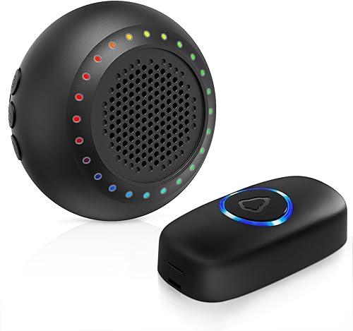 Campanas de puerta inalámbricas para hogares, kits de timbre con 1 transmisor, 1 receptor, funcionamiento impermeable a un rango de 1000 pies, 48