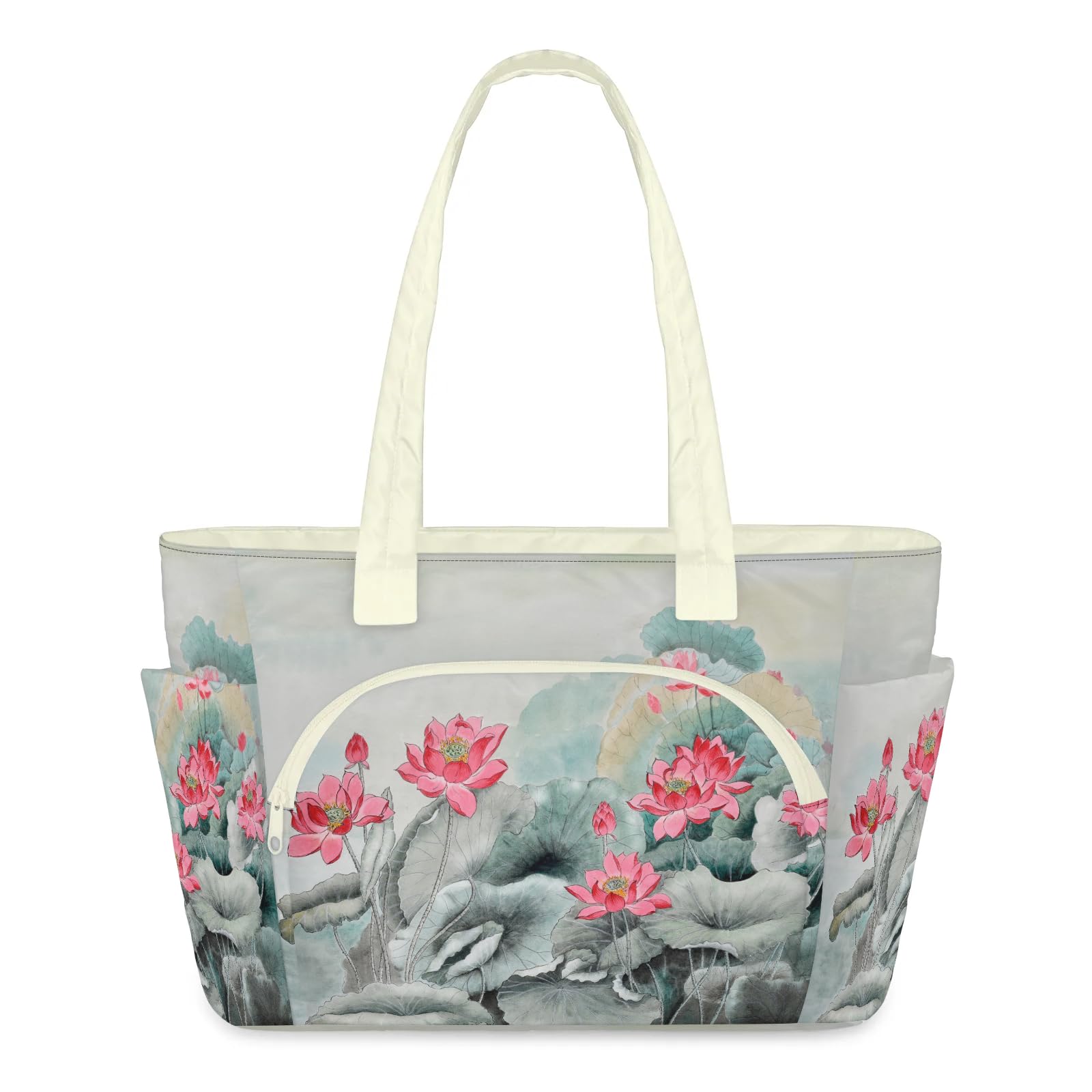Sac fourre-tout nénuphar chinois chic et grand sac à main matelassé - 8
