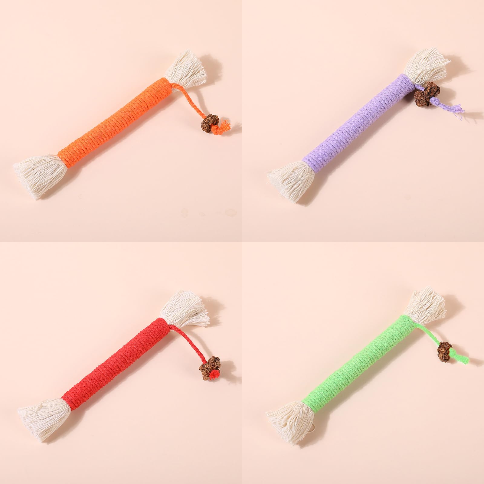 DXBNEZBC 8 Pcs Cat Teeth Cleaning Kitten Teething, Catnip Chewing Toy Rope, Filled Natural Catnip, Stress Release - Image 4