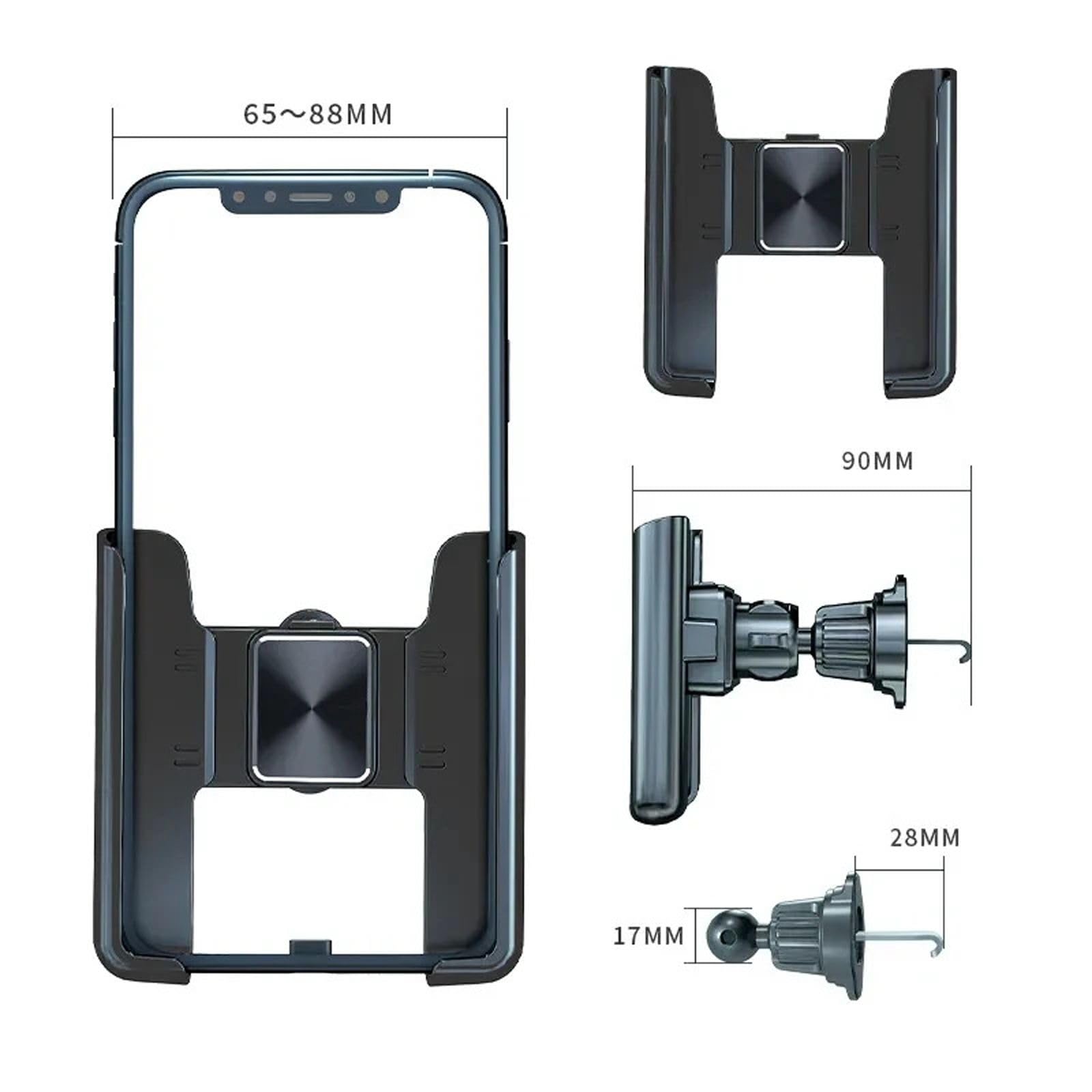 Uniwersalny uchwyt samochodowy na telefon Grawitacyjny odpowietrznik do montażu Stojak na telefon komórkowy, pasujący do iPhone'a Samsung Xiaomi