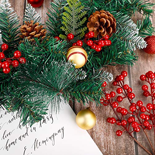 image for COCOBOO 25pcs Artificial Red Berry Stems Christmas Red Berries for Hol