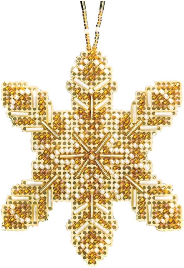 Pearl Snowflake Beaded Counted Cross Stitch Ornament Kit Mill Hill 2020 Beaded Holiday MH212016