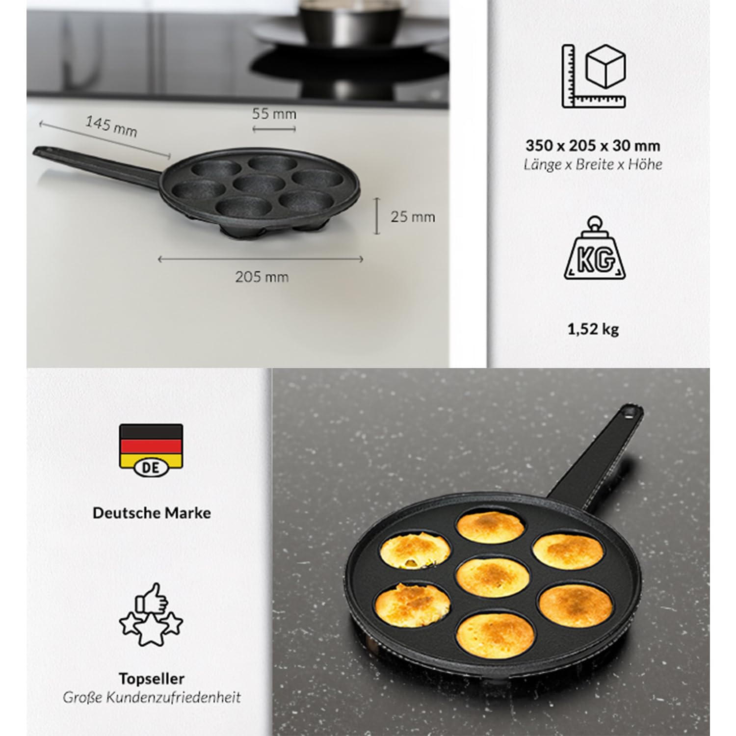 Cast Iron Takoyaki Pan, Mini Pancake Maker, Pancake Pan, Eye Pan  