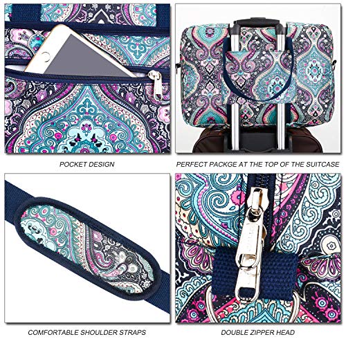 Travel Foldable Waterproof Duffel Bag - Lightweight Carry Storage Luggage Tote Duffel Bag. (Green Floral)