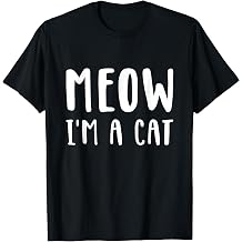 Meow Im a cat Funny Lazy Animal Halloween Costume T-Shirt