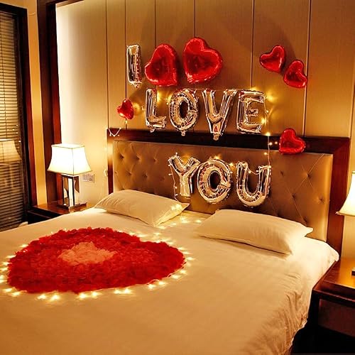 1200 PCS Artificial Silk Rose Petals Decoration for Romantic Night, Wedding, Event, Party, Valentines,Rose Petals for Bedroom,Fake Roses Petal Faux Flowers, Artificial Roses Petals for Marry me