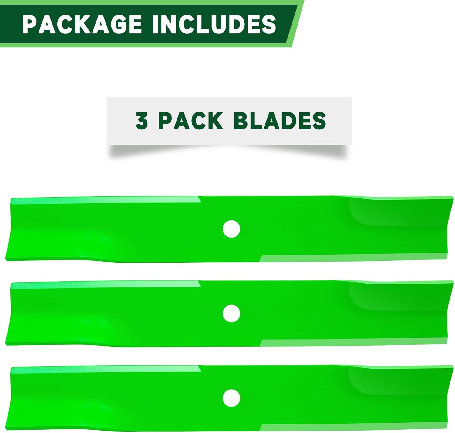 038-4825-00 Mower High Lift Blades Fit for Bad Boy 48" MZ, MZ Magnum Lawn Mower Blades Length 16 1/2" Center Hole Size 5/8"