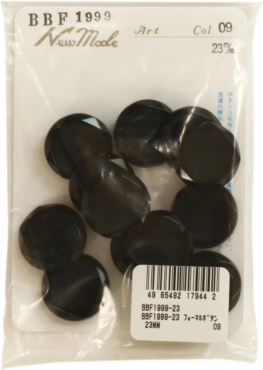 Formal Button 23 mm Black Pack of 12 bbf1999 – 23 # 09
