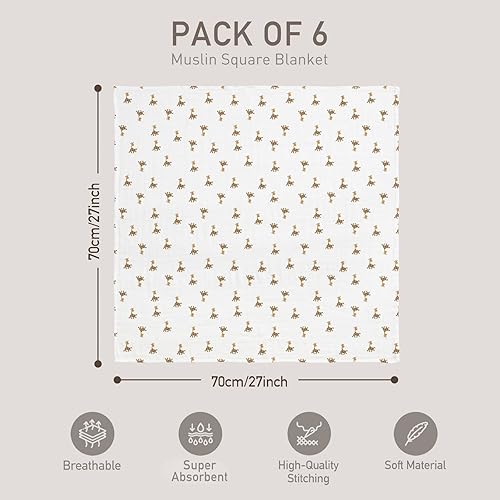 Miniatura 29 de GLLQUEN BABY Manta receptora de muselina de algodón para niño, manta para envolver a recién nacidos, transpirable y suave, mantas para bebé, doble