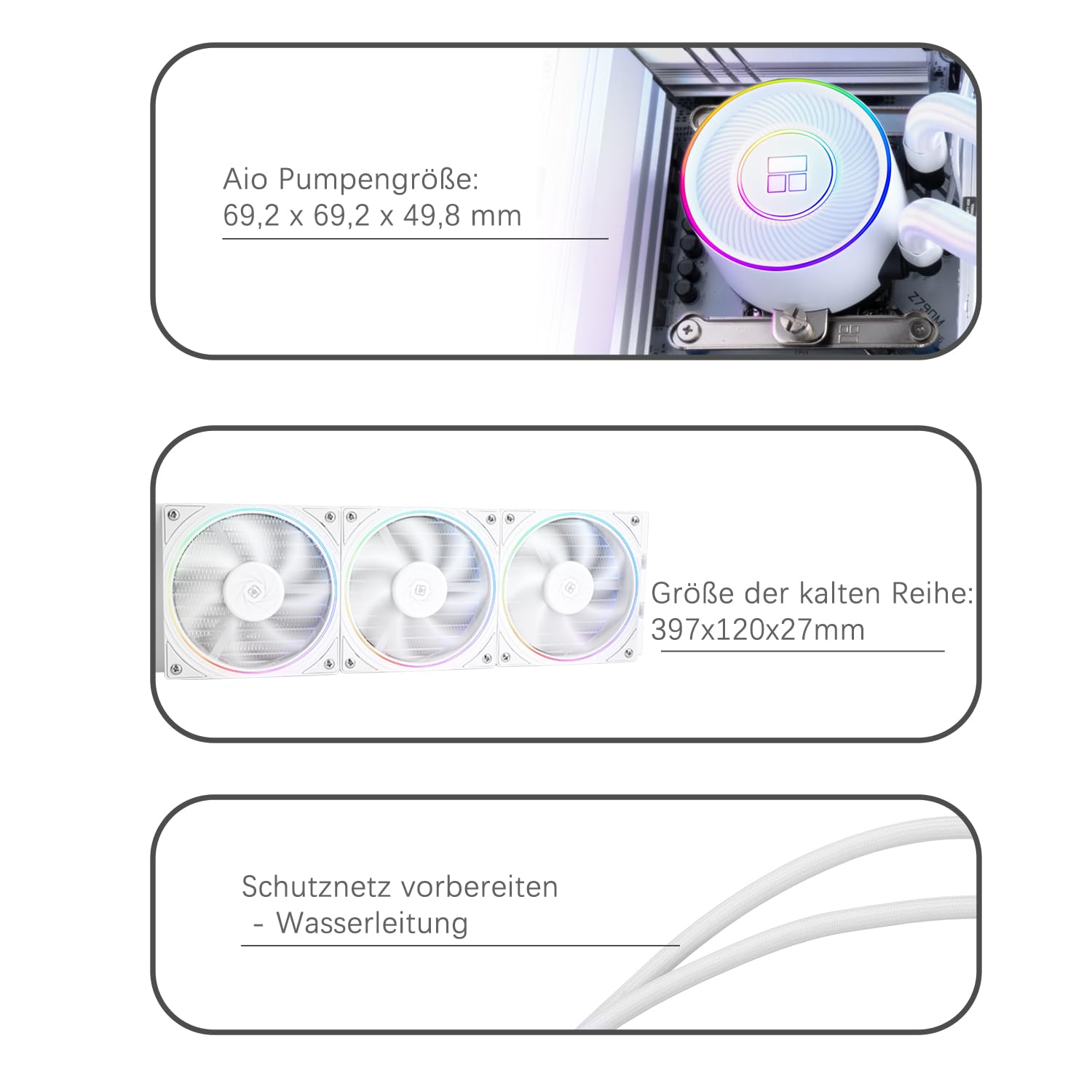 TR-Thermalright AQUA ELITE 360 V5 ARGB White, chłodzenie cieczą CPU, 360 mm AIO, 3 wentylatory PWM ARGB 2000 RPM, dla AM4/AM5, Intel LGA1851/1700/115x/1200 (białe)