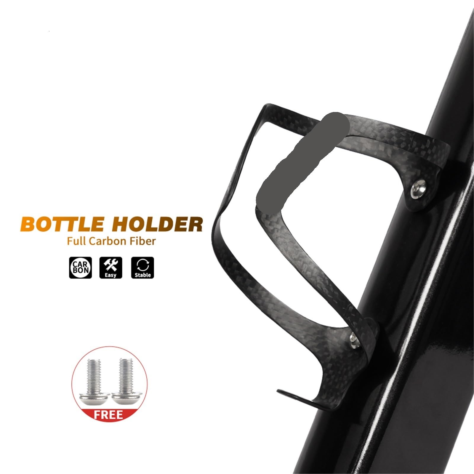 Portabidón Bicicleta Acabado Carbono Portabotellas de Fibra Carbono for Bicicleta Carretera, portabotellas for Agua y Bebidas, el Soporte más Ligero for montaña, 32g(2PCS Black)