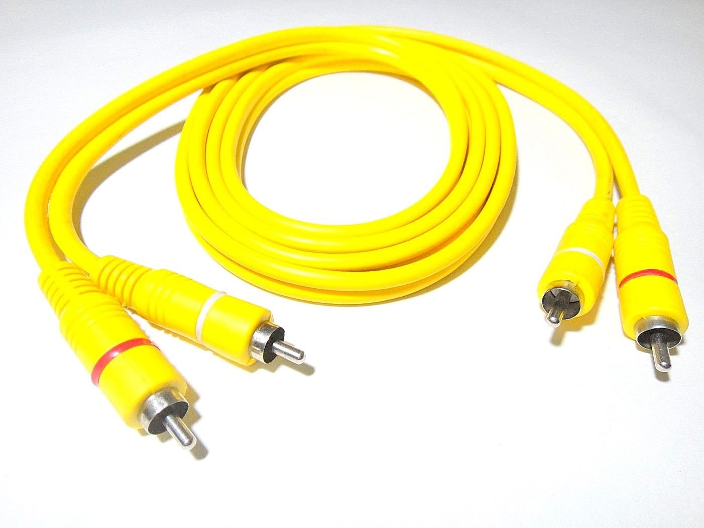 New 2 RCA Male To Male Stereo Audio Cable Adapter Wire 1.86 Meter (6