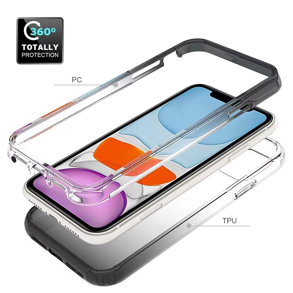 TAUYN Custodia Per Google Pixel 8 Pro: Trasparente Con Texture Cristallo, TPU/PC, Antiurto, Nera
