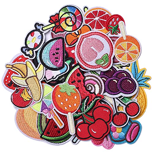 Tacvel 40Pcs Fruit Iron On Patches For Kids Clothing, Fruit Theme Embroidered Diy Sew On Patches For Jackets, Backpacks, Caps, Jeans To Decorate Clothes #TOP4