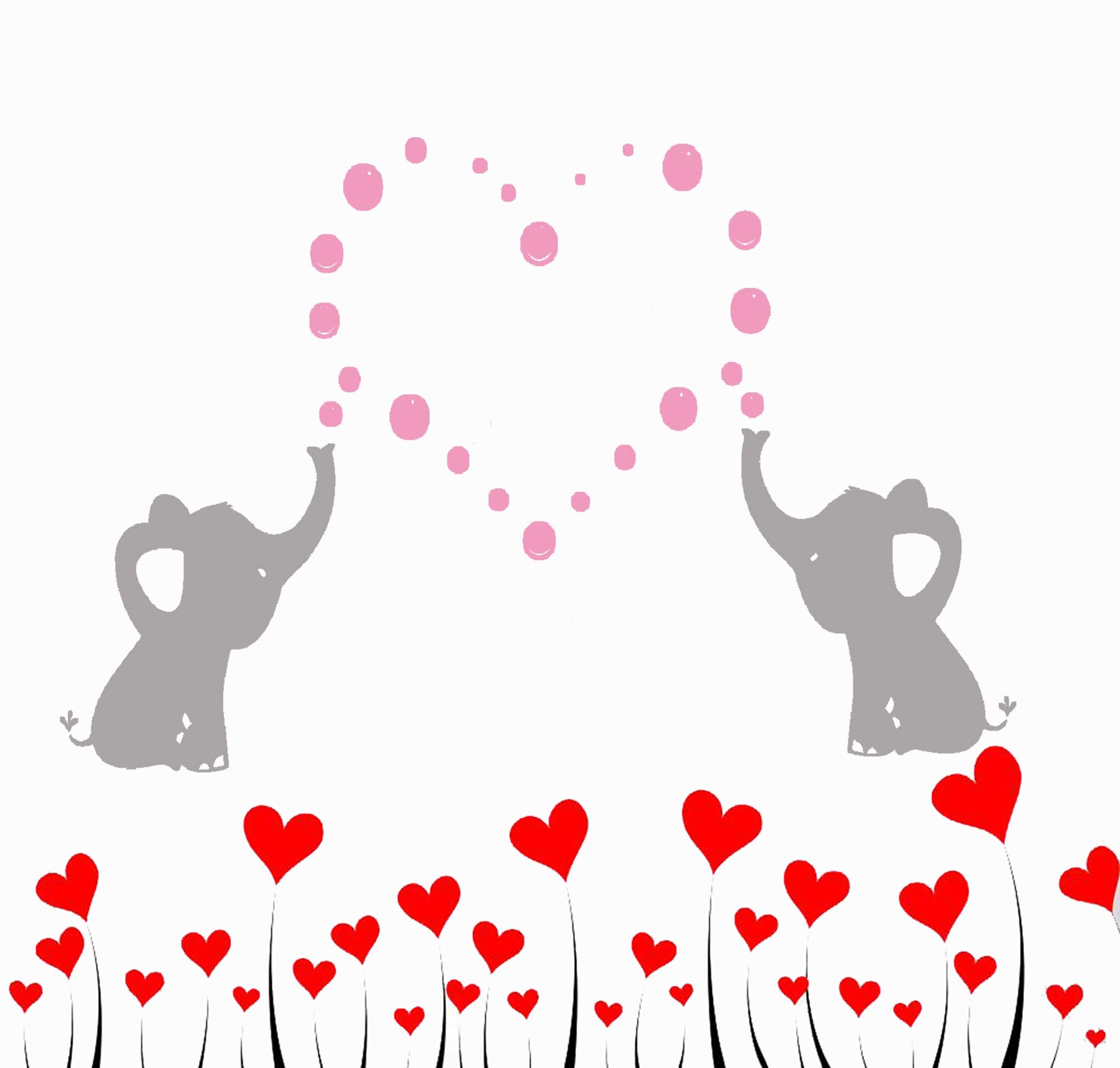 Bdecoll Nursery Wall Decals,Baby Boy or Girl Bedroom Decoration,Elephants Wall Stickers | Nursery décor (Pink Bubble Elephant)