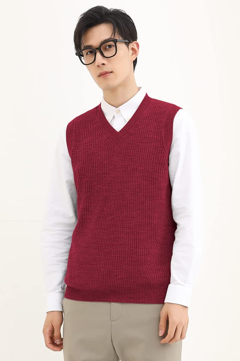 Men's V-Neck Sweater Vest | Anti-Pilling & Anti-Static | Lightweight Thermal Sleeveless Pullover for Casual & Formal Outfits - Image 2