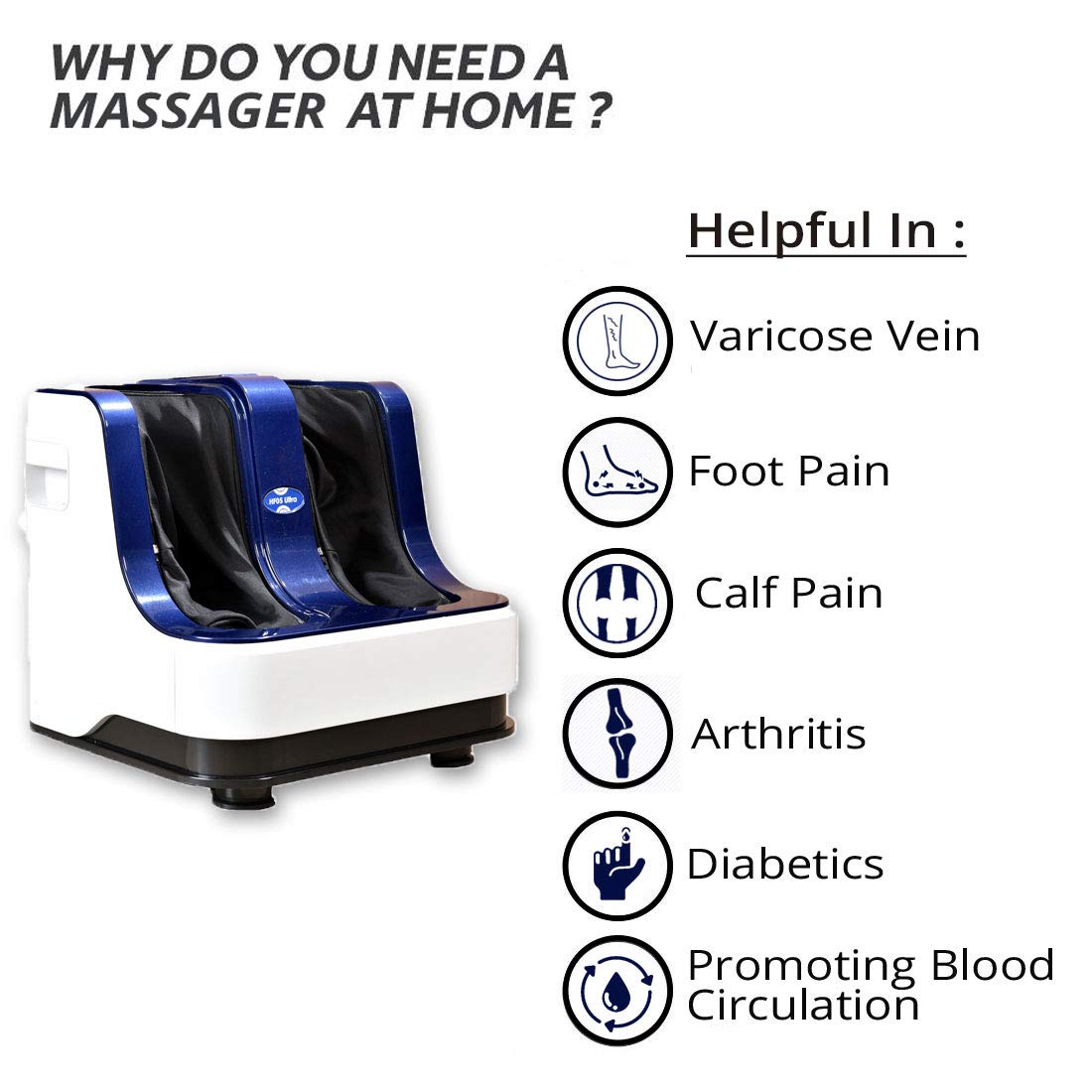 JSB HF05 Ultra Leg and Foot Master Machine (With Rubber Constant Pad), Black for Pain Relief, Black JSB HF05 Ultra Leg and Foot Master Machine (With Rubber Constant Pad), Black for Pain Relief, Black