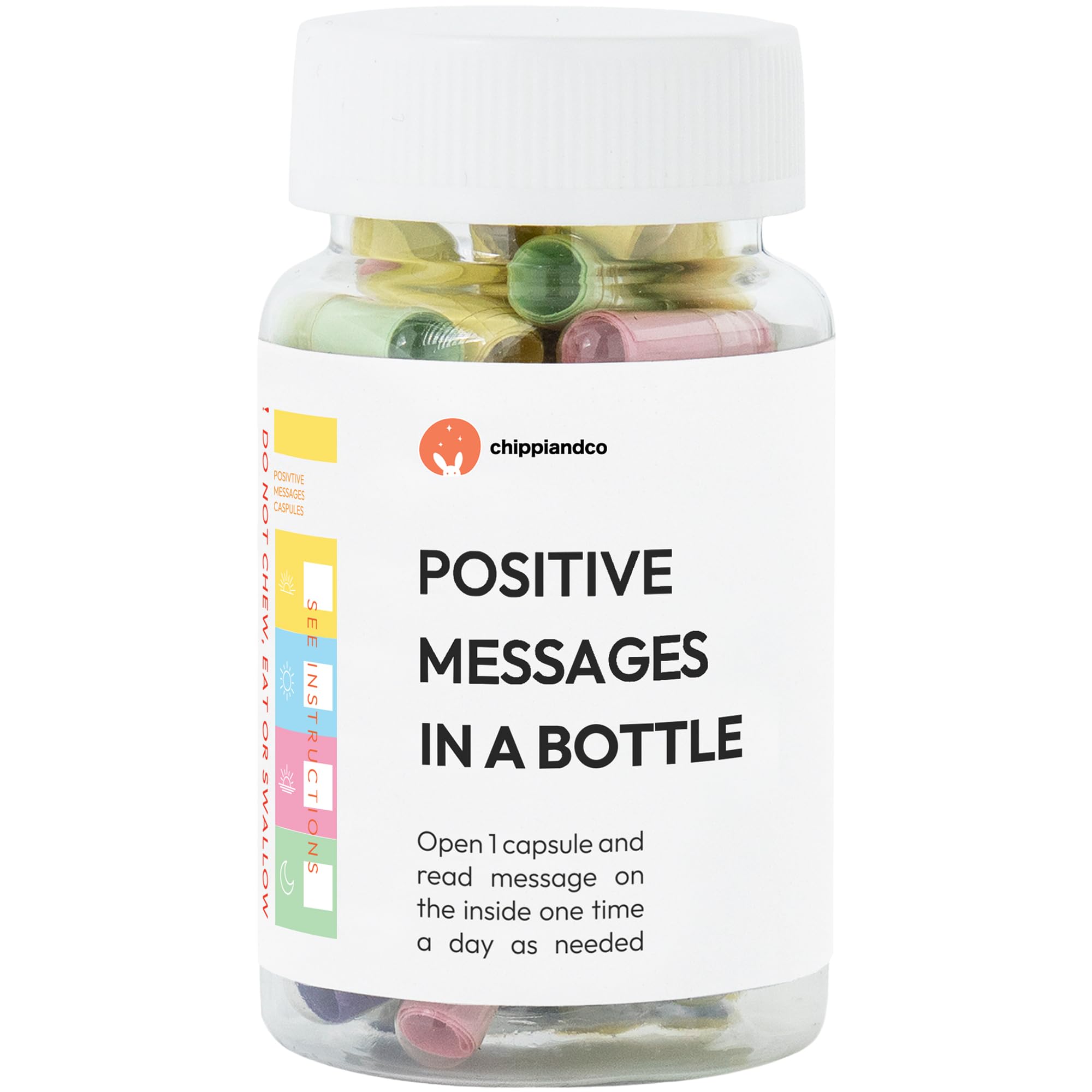 Chippi & Co 50 Positive Messages In A Bottle, Message In A Bottle Kit, Daily Affirmations Motivation Gifts, Stress Relief Gifts, Positive Affirmation Gifts For Women, Men, Birthday Gifts For Mom