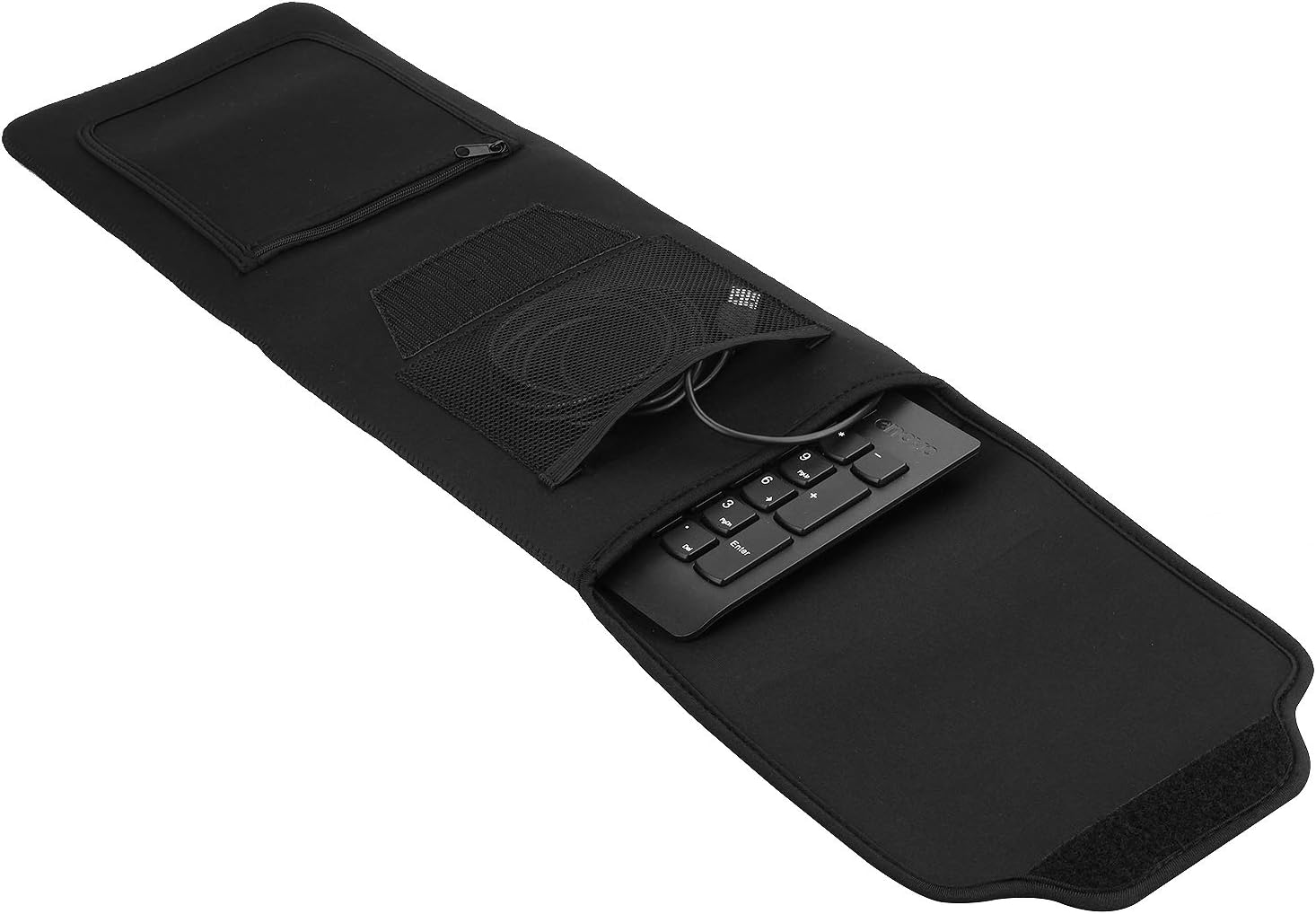 KuRoKo Keyboard Neoprene Sleeve Case(up to 18 Inches), with Wireless Mouse Storage & Cable and Charger Pouch (Black) - Image 4
