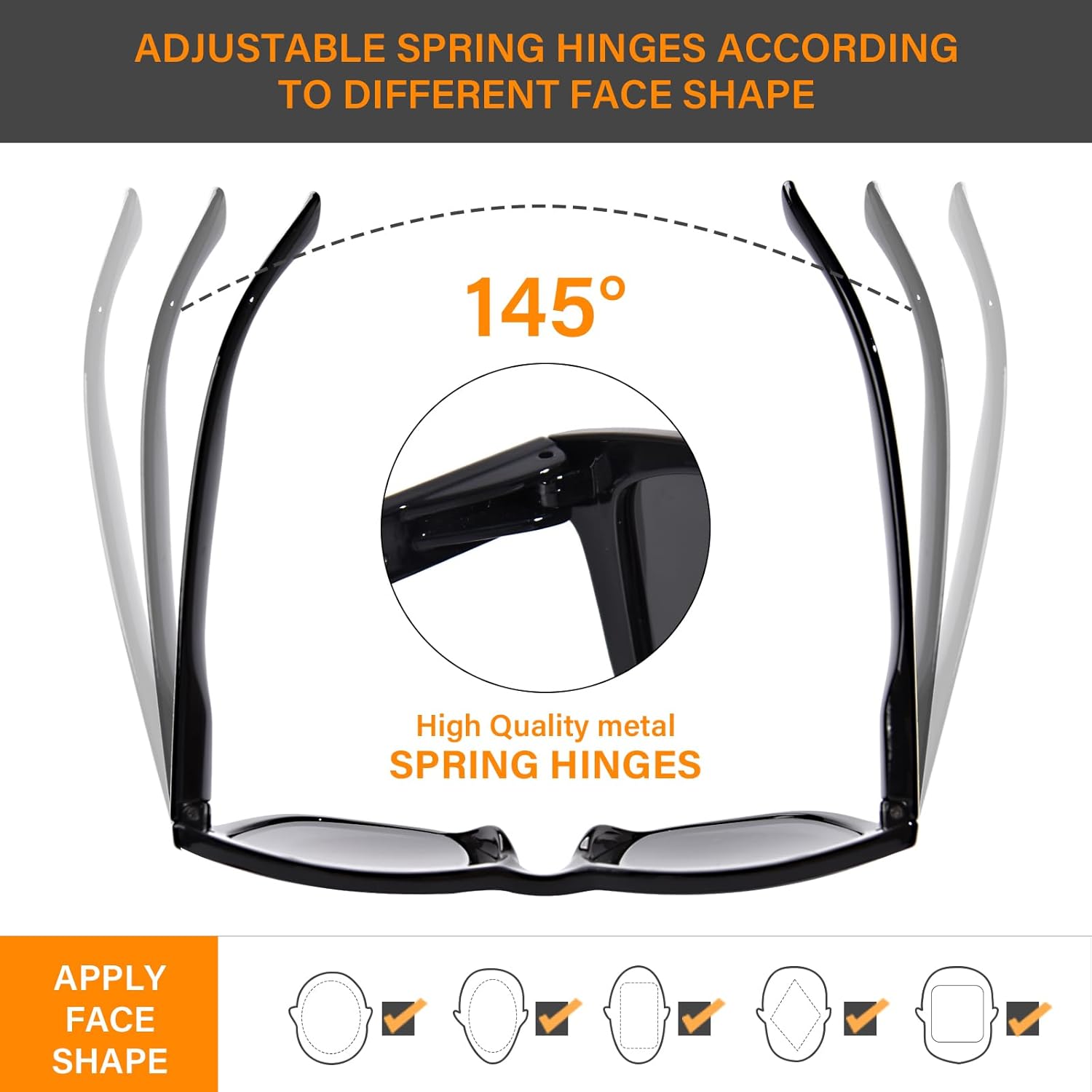 Progressive Reading Sunglasses for Women and Men Spring Hinges Multifocal Readers Sunglasses UV400 Protection - Image 5