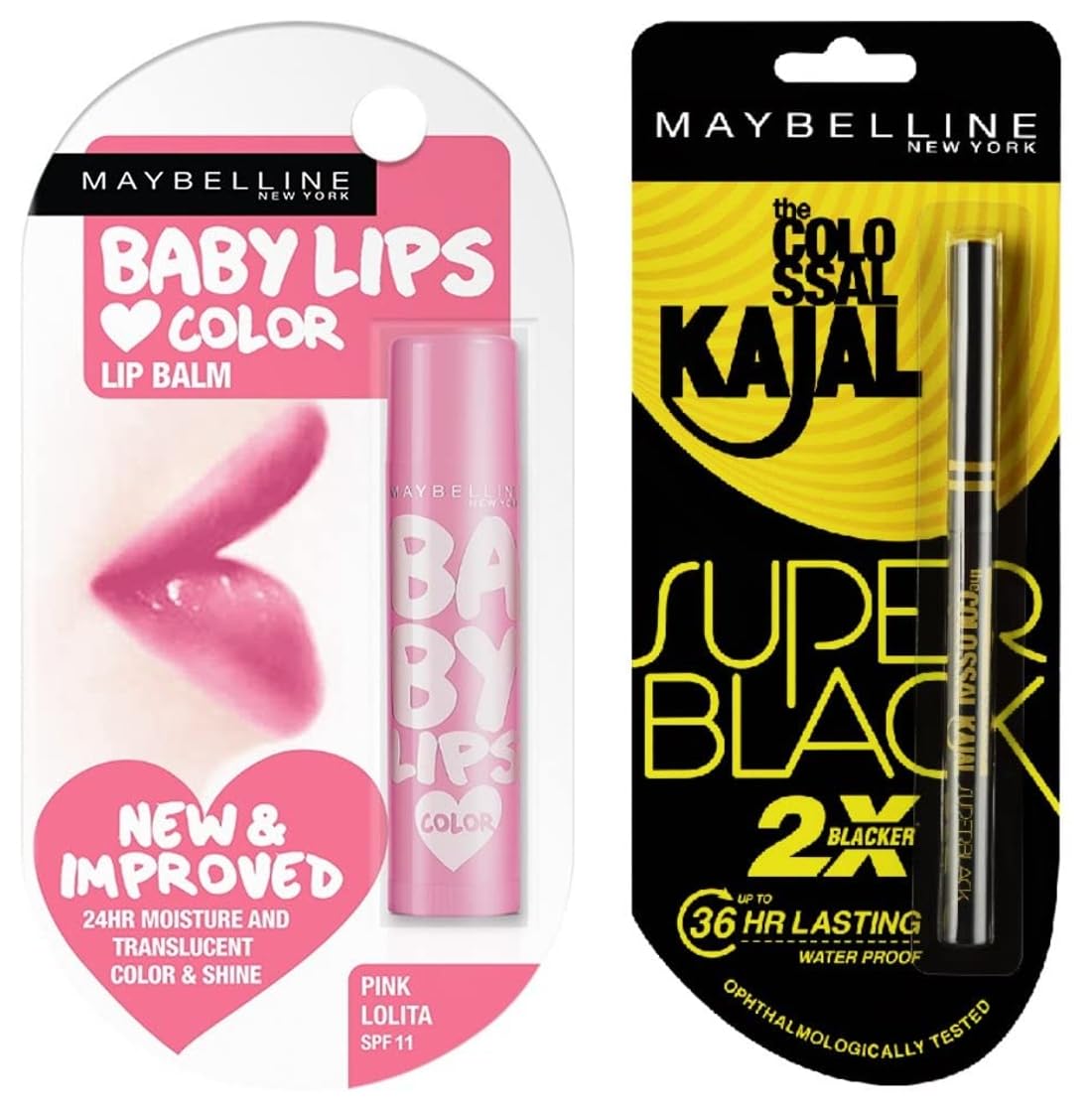 Maybelline New York Colossal Kajal, Super Black, 0.35g And Baby Lips Lip Balm, Translucent Finish - Pink Lolita, 4g-image-29