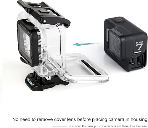 Miniatura 4 de Funda protectora para GoPro 7 6 5 Carcasa de esqueleto con puerta trasera accesible y orificio de carga, accesorios para GoPro Hero 7 6 5 Black Hero