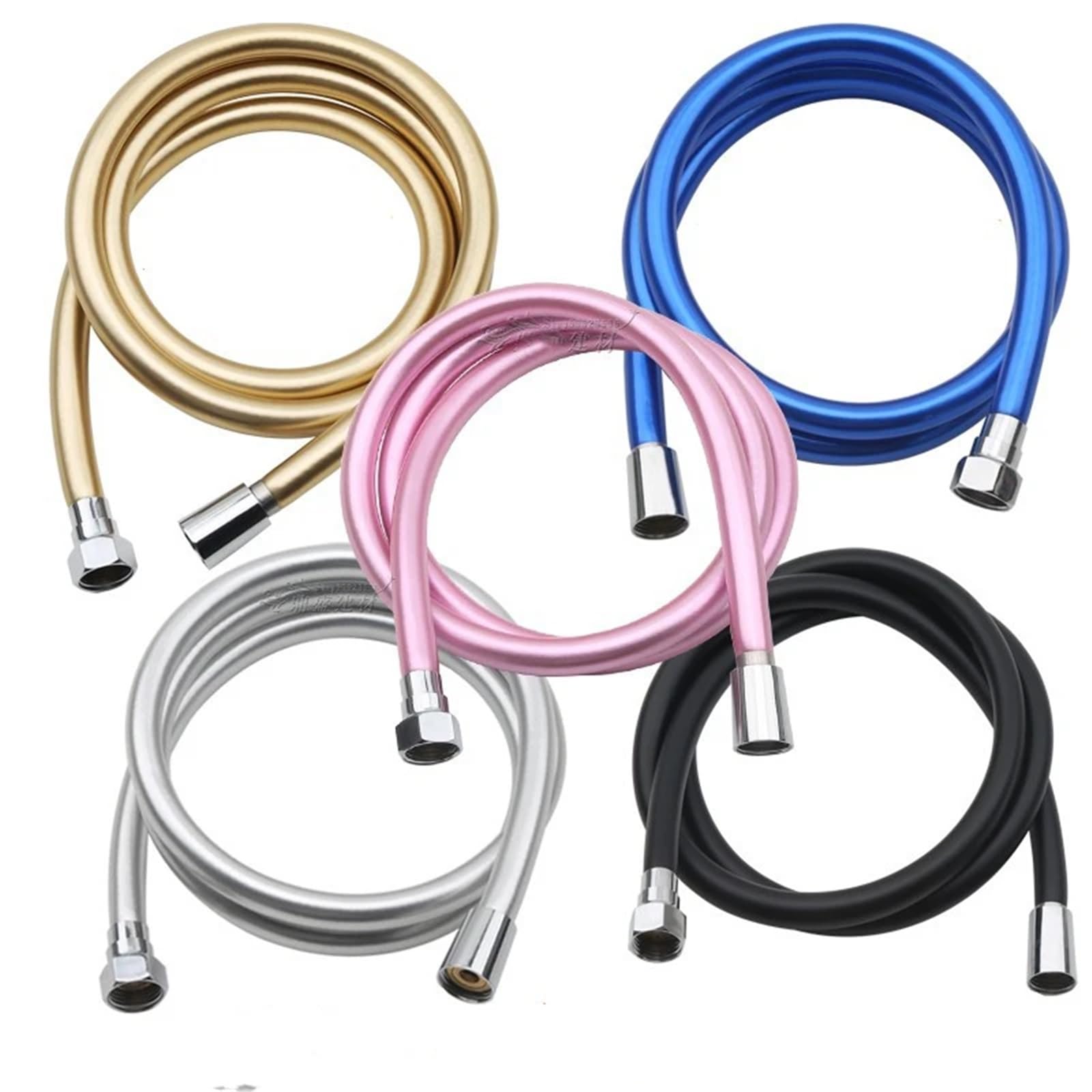 Manguera de ducha flexible de alta presión de 1,5 m, accesorio universal de fontanería de mano, PVC antitorceduras, para baño, manguera amarilla para una fácil instalación
