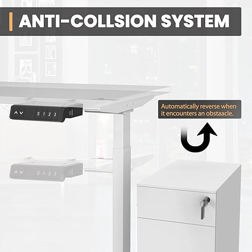 Miniatura 3 de Marco de escritorio eléctrico de doble motor, patas de marco de escritorio de alta resistencia ajustables en altura de oficina, escritorio