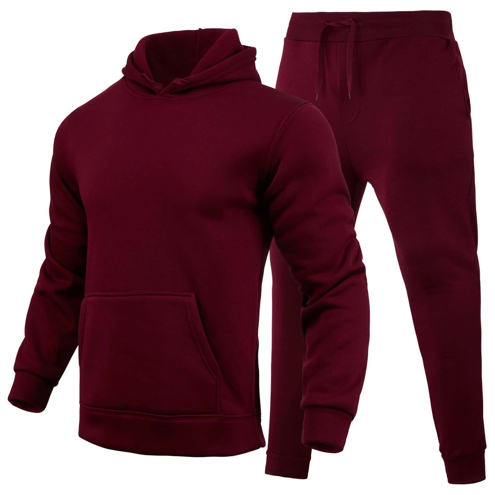 Générique 2-częściowy zestaw męski bawełniany dres joggingowy top i dół joga sport bluza spodnie z kieszeniami wygodny sznurek na co dzień zima A63