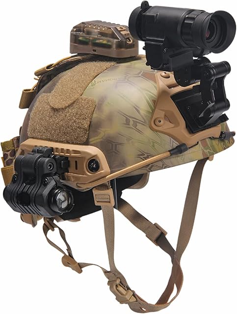Zoshfo FAST Helmet HD NVG Tactique Set,Multifunction Airsoft Paintball CS Multicam Protection Military Helmet,with NVG Mount Goggles Flashlight Battery Pack Helmet Cover