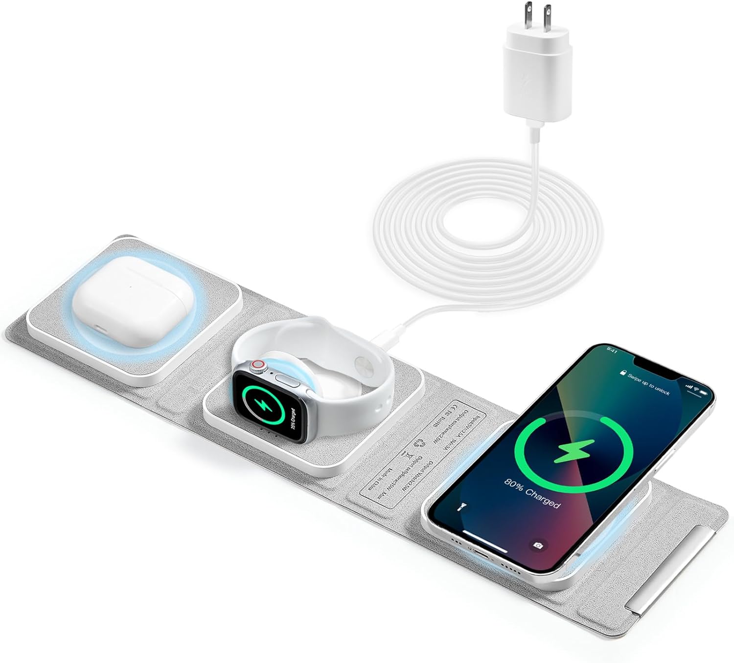 Wireless Charger 3 in 1, Magnetic Travel Wireless Charging Station Multiple Devices Foldable Charger for Travel, 3 in 1 Charging Station for Apple iPhone 15/14/13/12/11, iWatch, AirPods 3 2 Pro Wireless Charger 3 in 1, Magnetic Travel Wireless Charging Station Multiple Devices Foldable Charger for Travel, 3 in 1 Charging Station for Apple iPhone 15/14/13/12/11, iWatch, AirPods 3 2 Pro