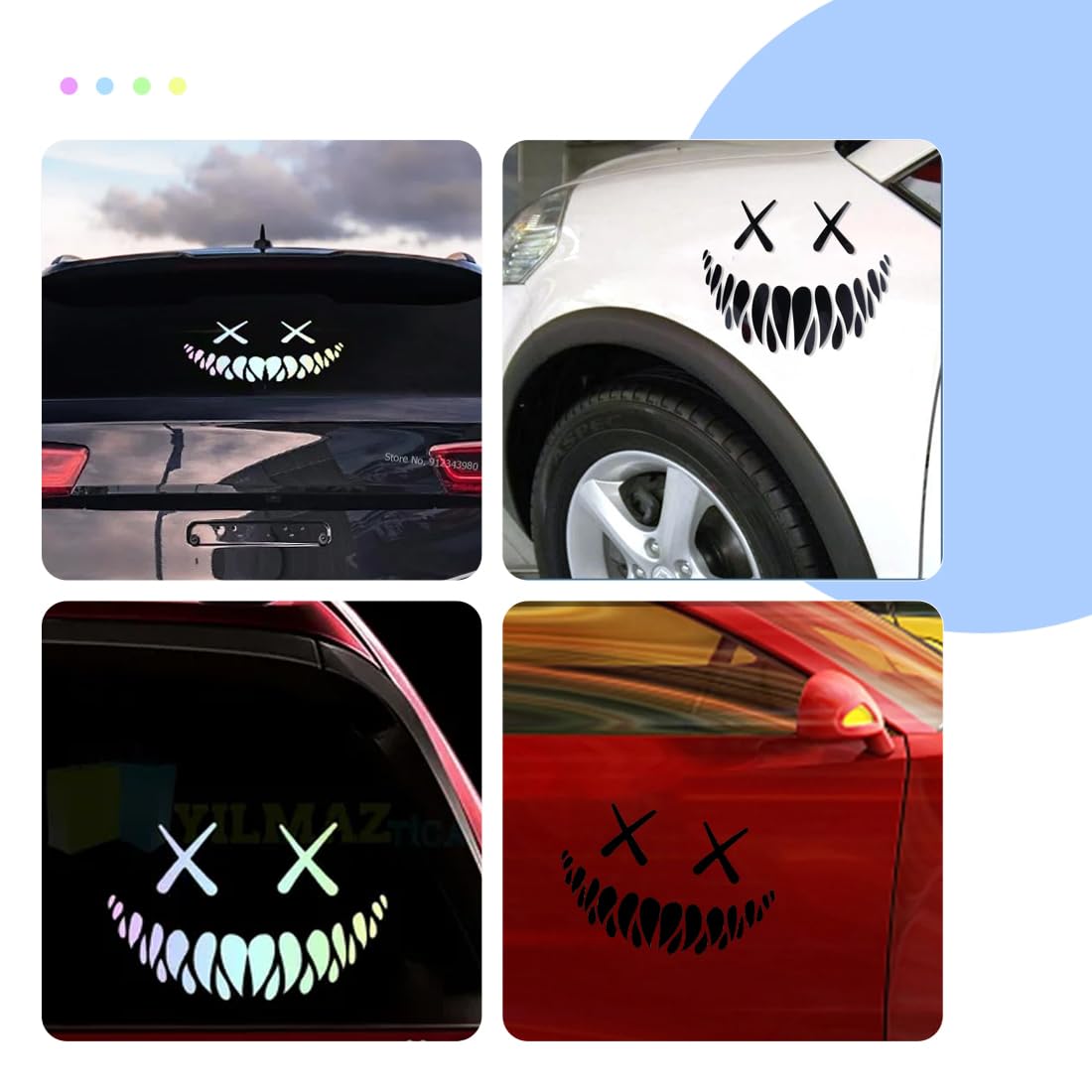 Adesivo con sorriso demoniaco – Adesivi decorativi per auto, impermeabili, per interni auto, finestre, laptop, bagagli, fantastici adesivi per auto