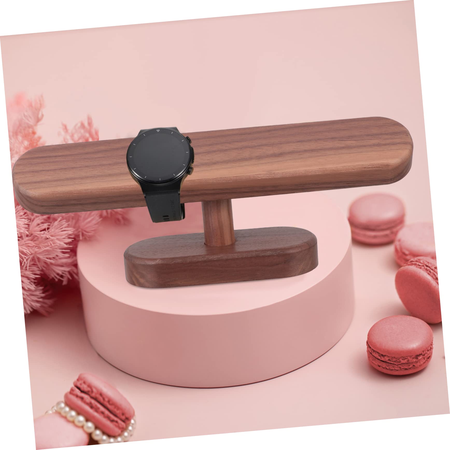 Présentoir de bijoux et montres en bois de noyer - Petit présentoir de bureau pour bracelets, accessoires, solution de rangement pour la maison et le magasin