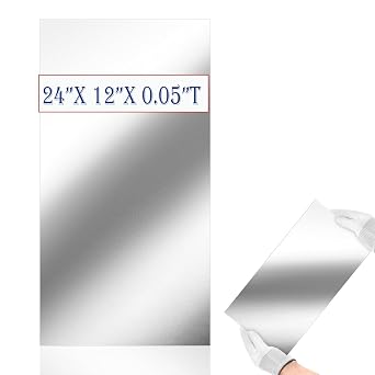 18 Gauge Metal Plate, 24"x12" Cold Rolled Steel Sheets, Weldable Carbon Steel Plate for General & Industrial Use