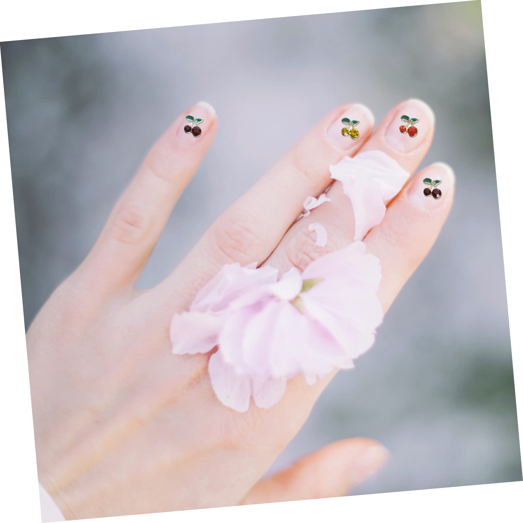 Healeved 120pièces Charms De Nail Art Cerise Accessoires De Manucure Brillants Pour Décorations De Vernis à Éléments De Design Élégants Et Uniques