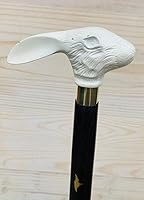 Vista 2 de Bastón de madera con mango de conejo victoriano Steampunk