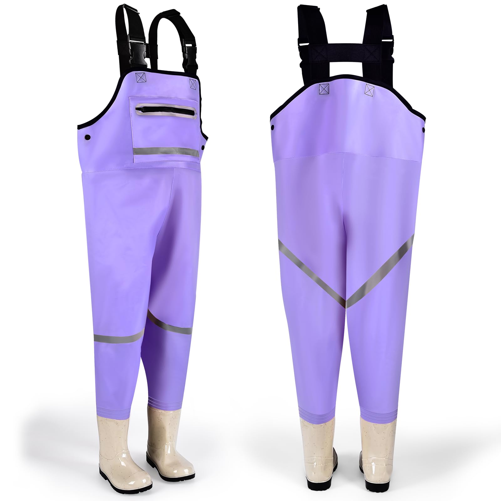 IEEILULU Pantalones de Pesca con Botas, Vadeador para Niños Jóvenes, Niños Pantalones de Pesca Impermeables Transpirables 28-35, Vadeadores de Pesca para Regalo