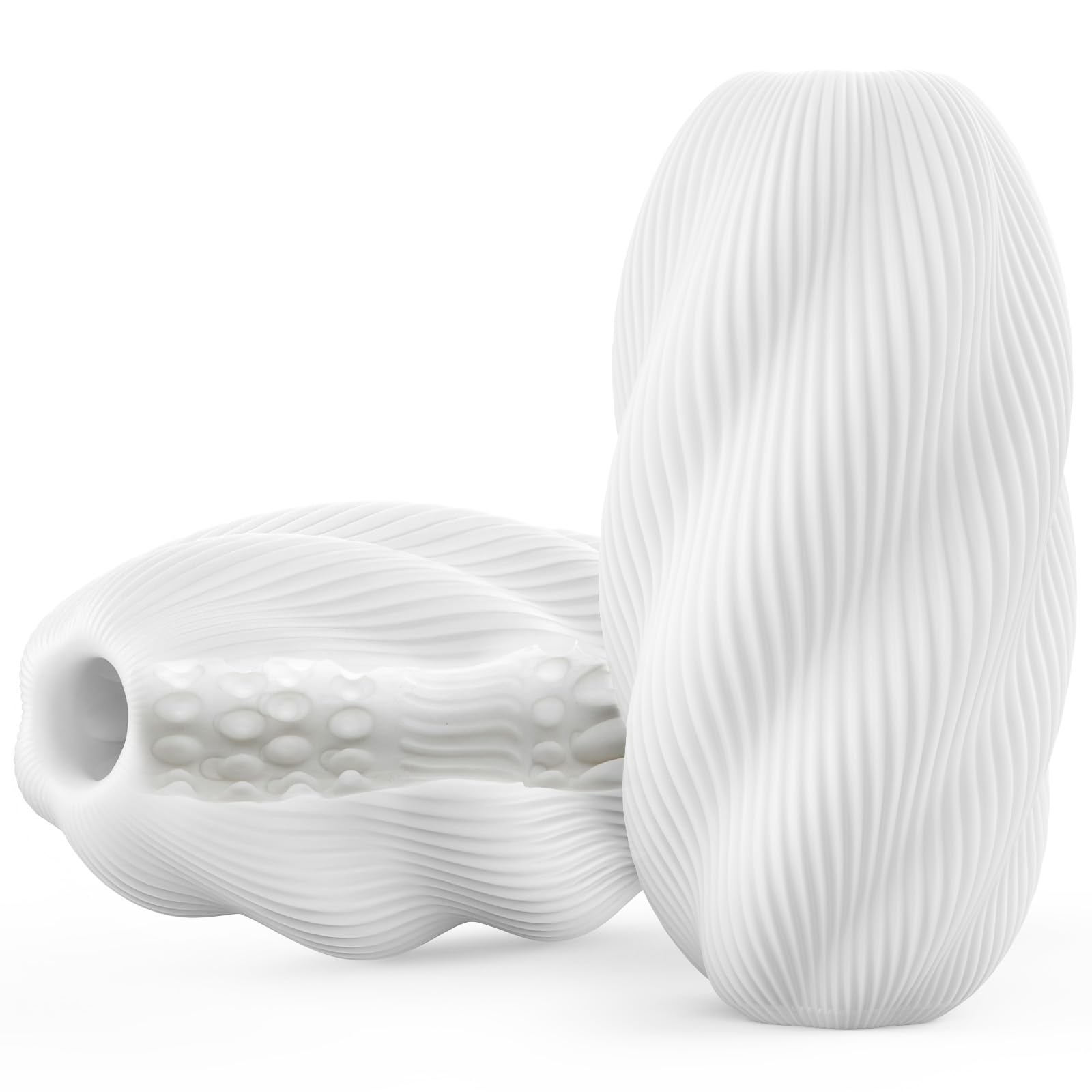 Coppetta manuale per il piacere maschile in morbido TPE con struttura a zig-zag, riutilizzabile e confortevole, masturbatore maschile per coppia